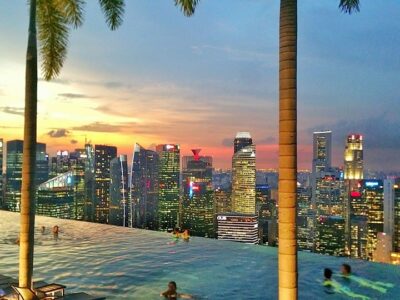 Lunch rooftop bar Marina Bay Sands / Spago lounge - Singapore